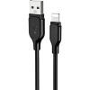 Дата кабель USB 2.0 AM to Lightning 1.0m 2.4A silicone BX42 black BOROFONE (6931474736727)