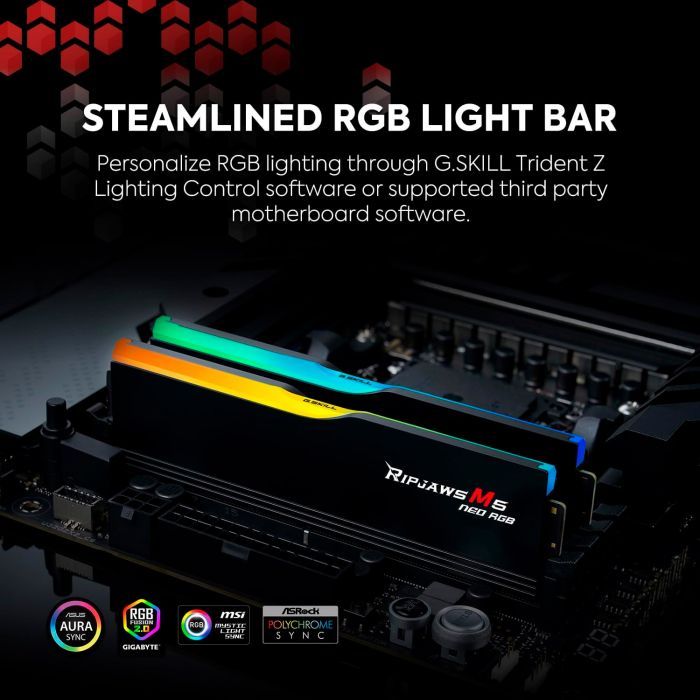 Модуль пам'яті для комп'ютера DDR5 32GB (2x16GB) 6000 MHz Ripjaws M5 Neo RGB Matte White G.Skill (F5-6000J3636F16GX2-RM5NRW) зображення 8