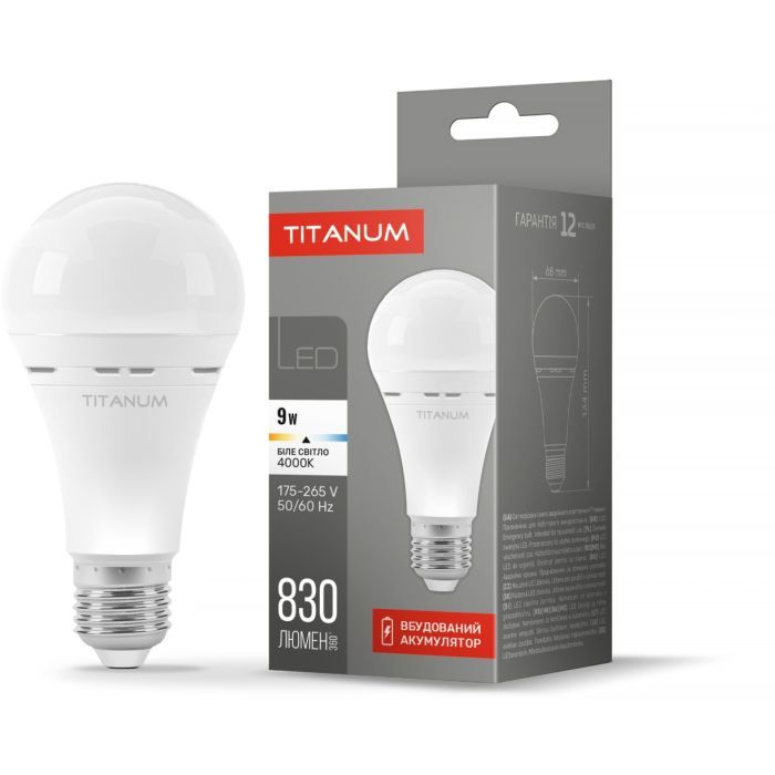 Лампочка TITANUM A68 9W E27 4000K 220V (TL-EMA68-09274) изображение 2