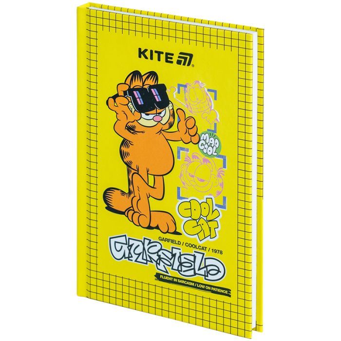 Блокнот Kite А6 Garfield, тверда обкладинка, 80 аркушів, клітинка (GF25-199) зображення 2