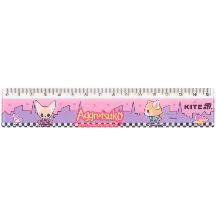 Линейка Kite Aggretsuko , 15 см (AR25-090)
