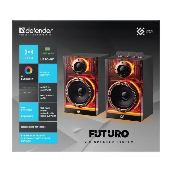 Акустична система Defender Futuro LED Bluetooth Black (65087) зображення 7