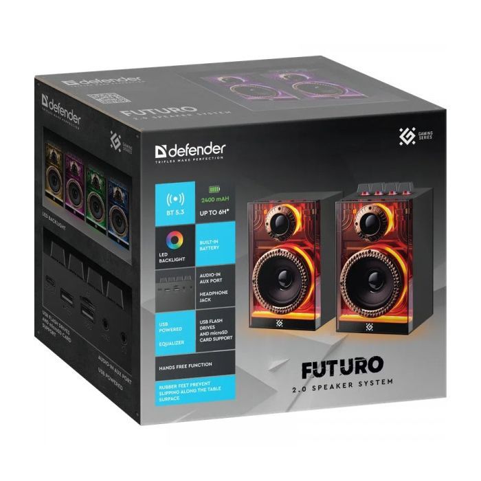 Акустична система Defender Futuro LED Bluetooth Black (65087) зображення 8