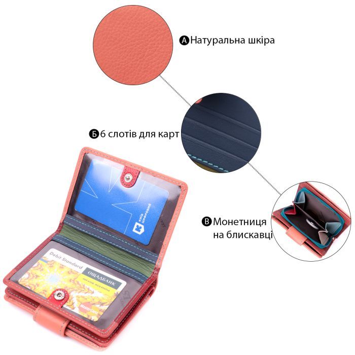 Гаманець ST Leather Шкіряний Помаранчевий (19438) зображення 4