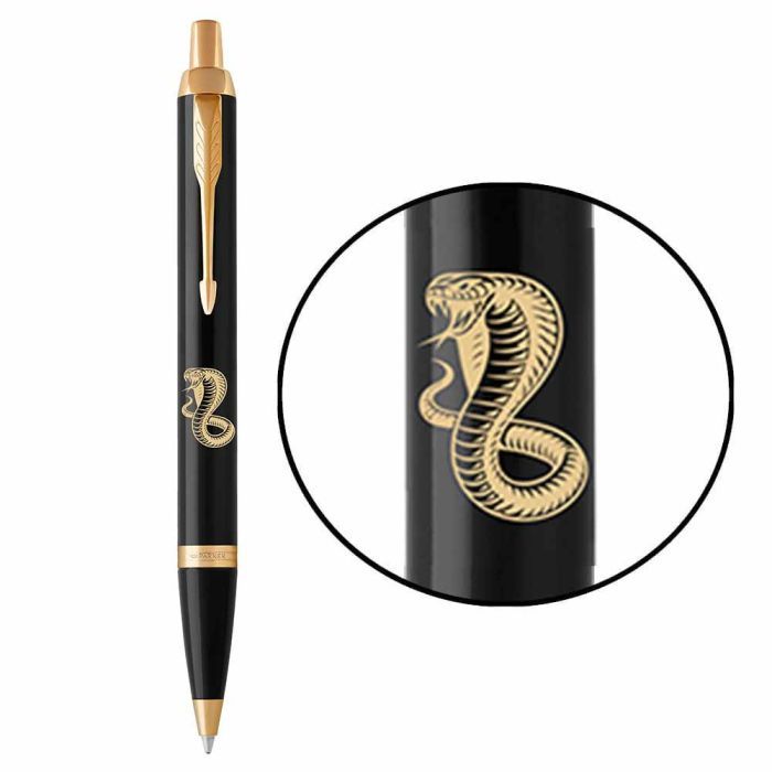 Ручка шариковая Parker IM 17 ZODIAC Black GT BP Деревянная Змея (22032_Z402y)