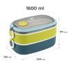 Ланч-бокс Kite подвійний з наповненням 1600 мл, синій (K25-1181-2) изображение 2
