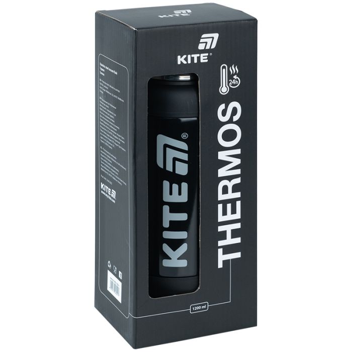 Термос Kite 1200 мл, чорний (K25-1225-1) изображение 6