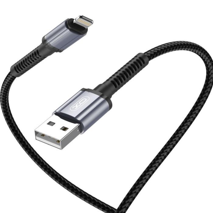 Дата кабель USB 2.0 AM to Lightning 1.0m 2.4A black XO (NB215-L-1-BK) изображение 2