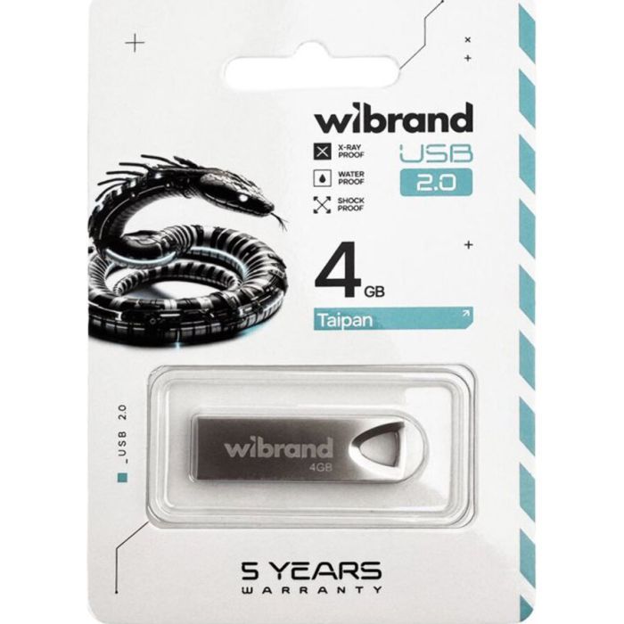 USB флеш накопитель Wibrand 64GB Taipan Silver USB 2.0 (WI2.0/TA64U2S) изображение 3