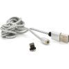 Дата кабель USB 2.0 to Lightning 2.0m 2A magnetic nylon silver PiPo (18169) изображение 2