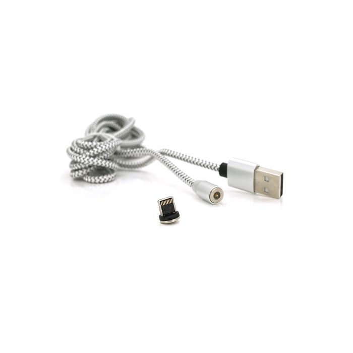 Дата кабель USB 2.0 to Lightning 2.0m 2A magnetic nylon silver Pipo (18169) изображение 3
