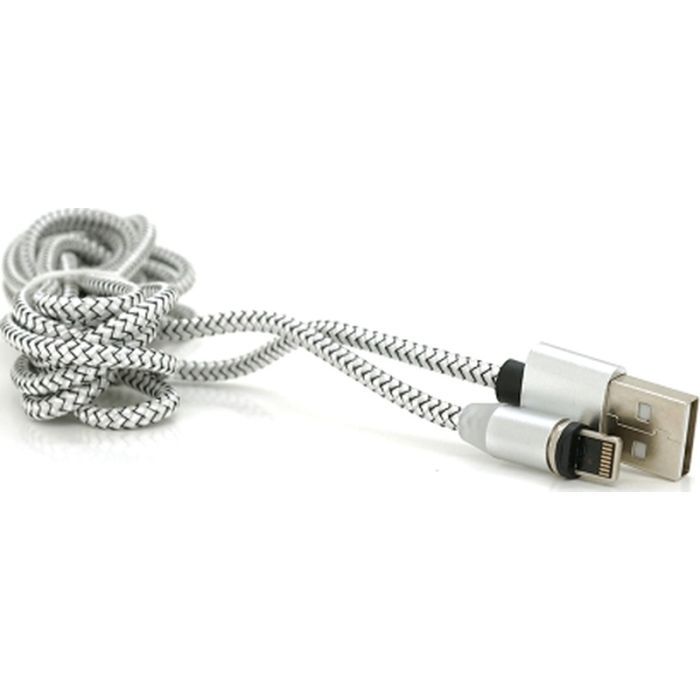 Дата кабель USB 2.0 to Lightning 2.0m 2A magnetic nylon silver PiPo (18169) изображение 3