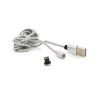 Дата кабель USB 2.0 to Lightning 2.0m 2A magnetic nylon silver Pipo (18169) изображение 3