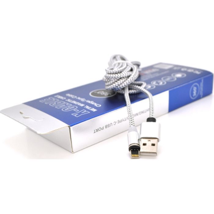 Дата кабель USB 2.0 to Lightning 2.0m 2A magnetic nylon silver PiPo (18169) изображение 4