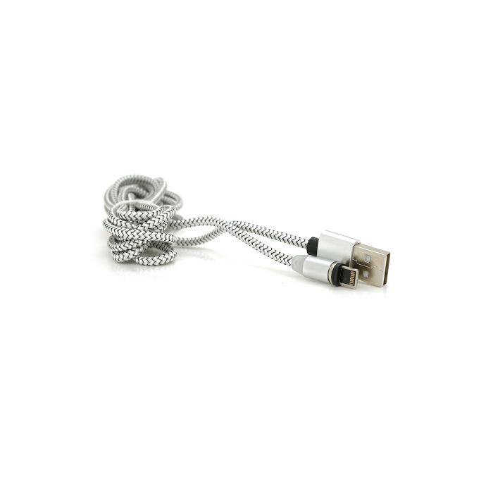 Дата кабель USB 2.0 to Lightning 2.0m 2A magnetic nylon silver Pipo (18169) изображение 5