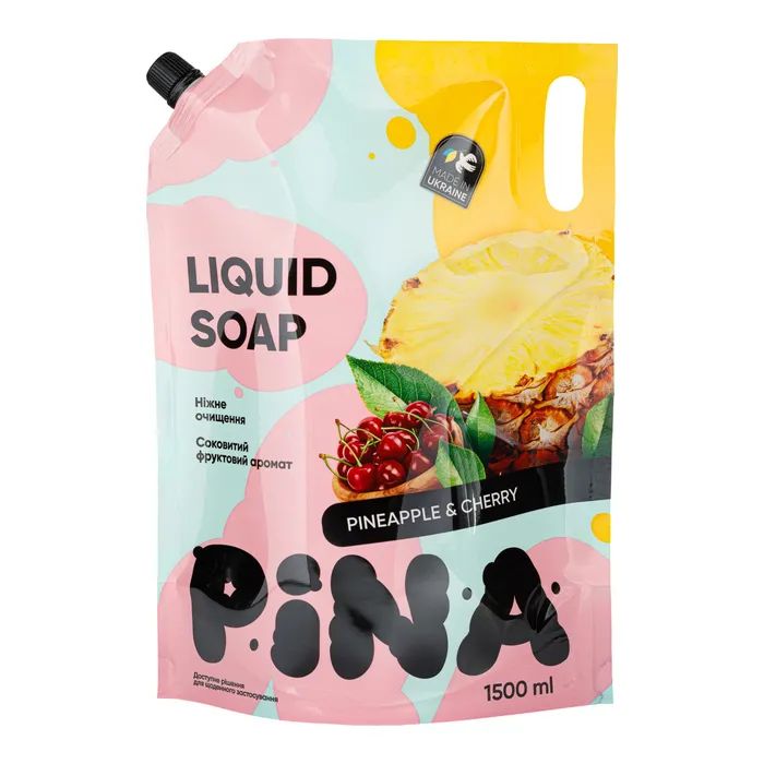 Жидкое мыло Pina Pineapple and cherry Дой-пак 1500 мл (4820287020487)