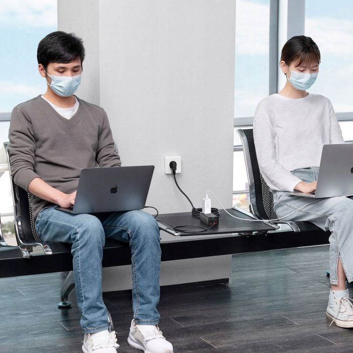 Зарядное устройство Baseus AC + 2xUSB-C 65W + 2xUSB black (PSZM000901) изображение 11