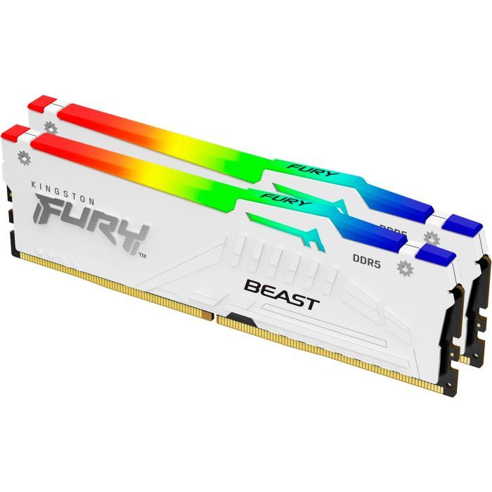Модуль памяти для компьютера DDR5 16GB 5200 MHz Beast White RGB Kingston Fury (ex.HyperX) (KF552C40BWAK2-16)