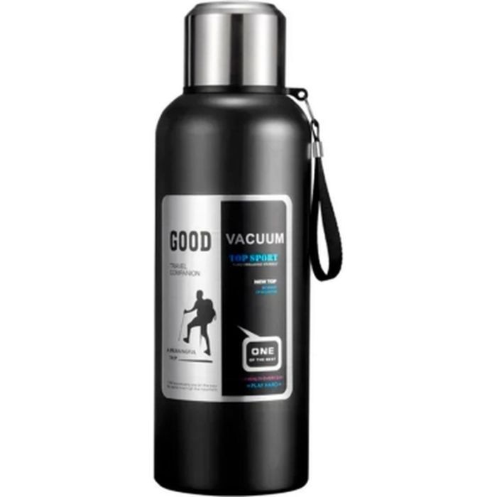 Термос Merlion з ситечком та чашкою 0,6 л, чорний (ZK-127-600Black)