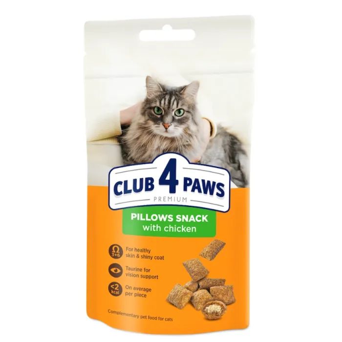 Ласощі для котів Club 4 Paws Подушечки з куркою 60 г (4820269145337)