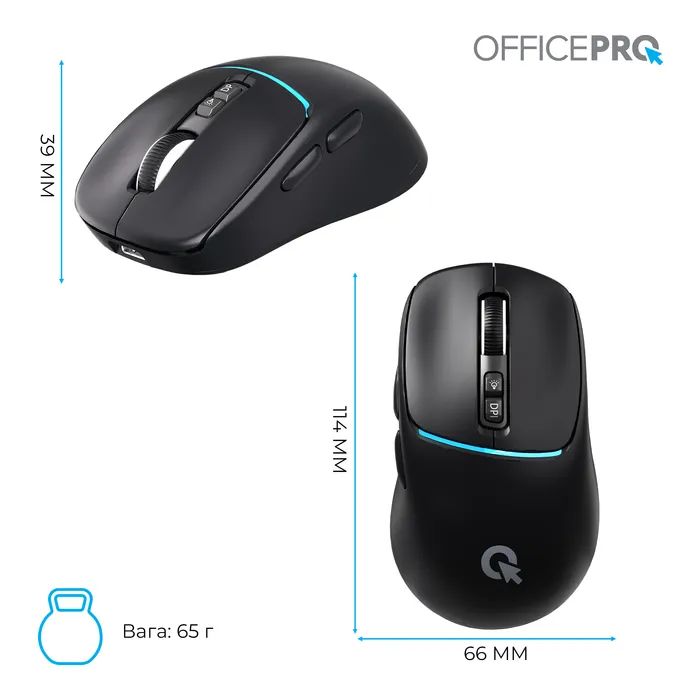 Мышка OfficePro M468W Wireless/Bluetooth White (M468W) изображение 12