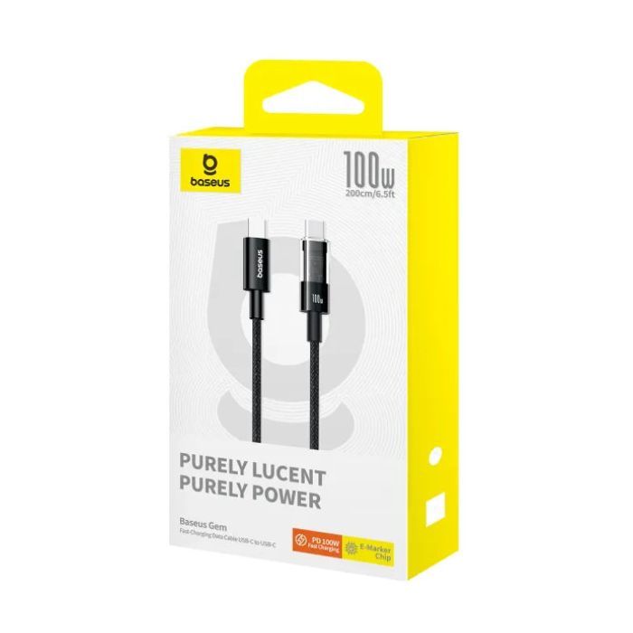 Дата кабель USB-C to USB-C 2.0m 100W (20V/5A) black Baseus (P10373000111-01) изображение 12