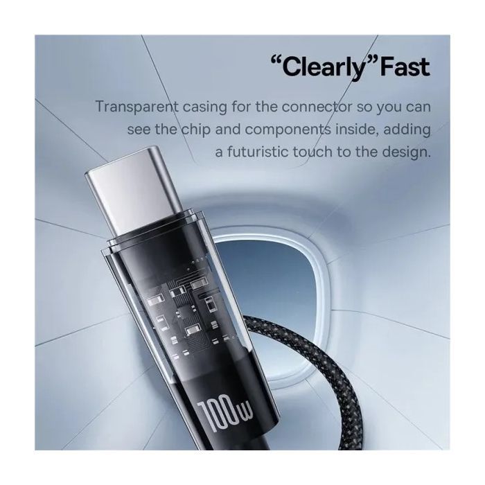 Дата кабель USB-C to USB-C 2.0m 100W (20V/5A) black Baseus (P10373000111-01) изображение 2