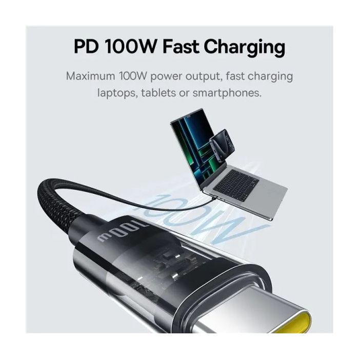 Дата кабель USB-C to USB-C 2.0m 100W (20V/5A) black Baseus (P10373000111-01) изображение 4