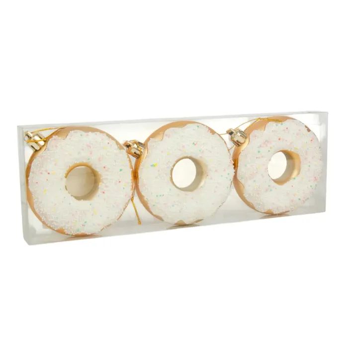 Ялинкова іграшка Chomik пластикові Пончики 3 шт, 8см, білі (5901292677169_2)