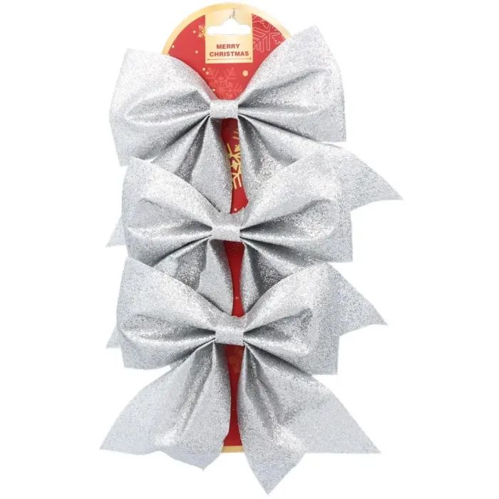 Украшение декоративное Chomik банти текстиль, 3 шт, срібні (5900779853768_2)