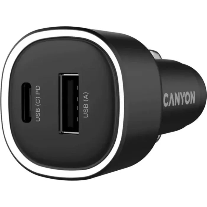 Зарядное устройство Canyon 1xUSB + 1xUSB-C PD48W black (CNE-CCABR3AC)