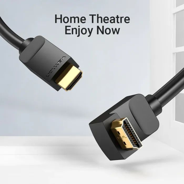 Кабель мультимедійний HDMI M to HDMI M 3.0m 4K60Hz 90° corner black Vention (AAQBI) зображення 10