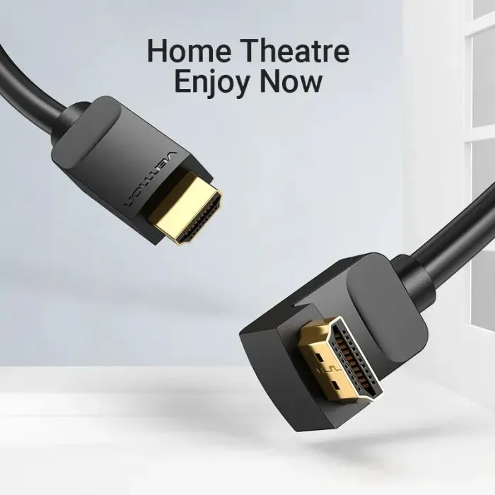Кабель мультимедийный HDMI M to HDMI M 3.0m 4K60Hz 90° corner black Vention (AAQBI) изображение 10