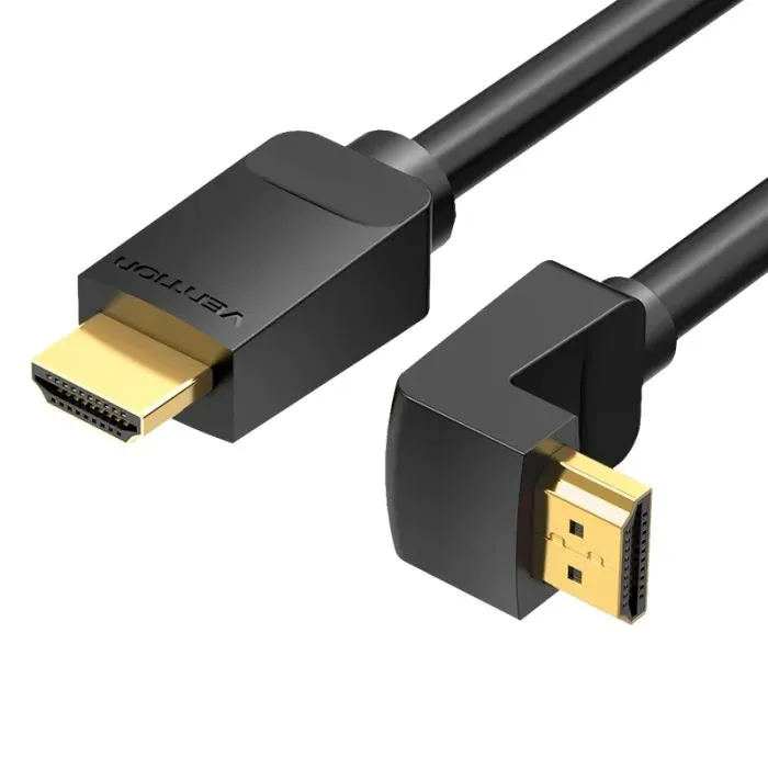 Кабель мультимедийный HDMI M to HDMI M 3.0m 4K60Hz 90° corner black Vention (AAQBI)