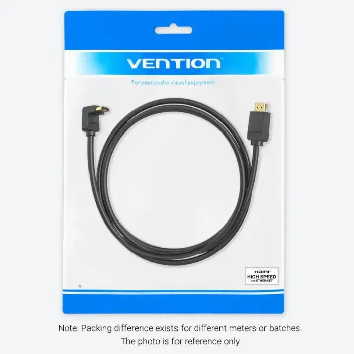Кабель мультимедийный HDMI M to HDMI M 3.0m 4K60Hz 90° corner black Vention (AAQBI) изображение 5
