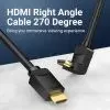 Кабель мультимедийный HDMI M to HDMI M 3.0m 4K60Hz 90° corner black Vention (AAQBI) изображение 7