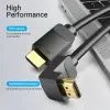 Кабель мультимедийный HDMI M to HDMI M 3.0m 4K60Hz 90° corner black Vention (AAQBI) изображение 8
