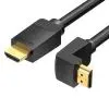 Кабель мультимедийный HDMI M to HDMI M 3.0m 4K60Hz 90° corner black Vention (AAQBI)