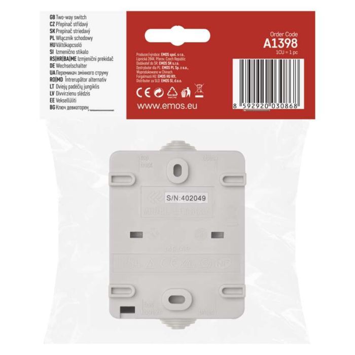 Выключатель EMOS C.5 IP54 одинарний (A1398) изображение 6