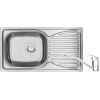 Мойка кухонная Deante Doppio, сталева мийка ZEN_0113 + змішувач BYU_060M, сатін (ZENA0113)