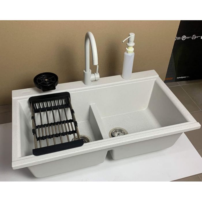 Мойка кухонная Adamant Similar Old stone + змішувач + дозатор + ополіскувач склянок + ко (4824296106510) изображение 2