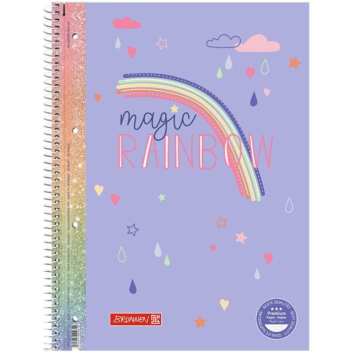 Книга записна Brunnen Коледж-блок А4 Premium Rainbow, лінія 80 аркушів (10-679 27 222)