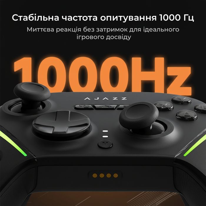 Геймпад Ajazz GP100 2.4G/BT/USB Switch/PC/iOS/Android RGB Black (GP100-B) изображение 11