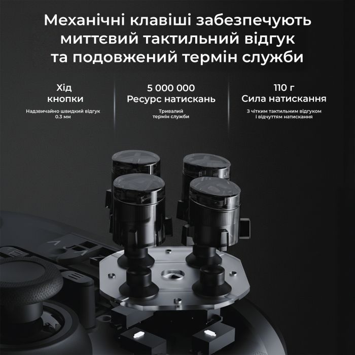 Геймпад Ajazz GP100 2.4G/BT/USB Switch/PC/iOS/Android RGB Black (GP100-B) изображение 8