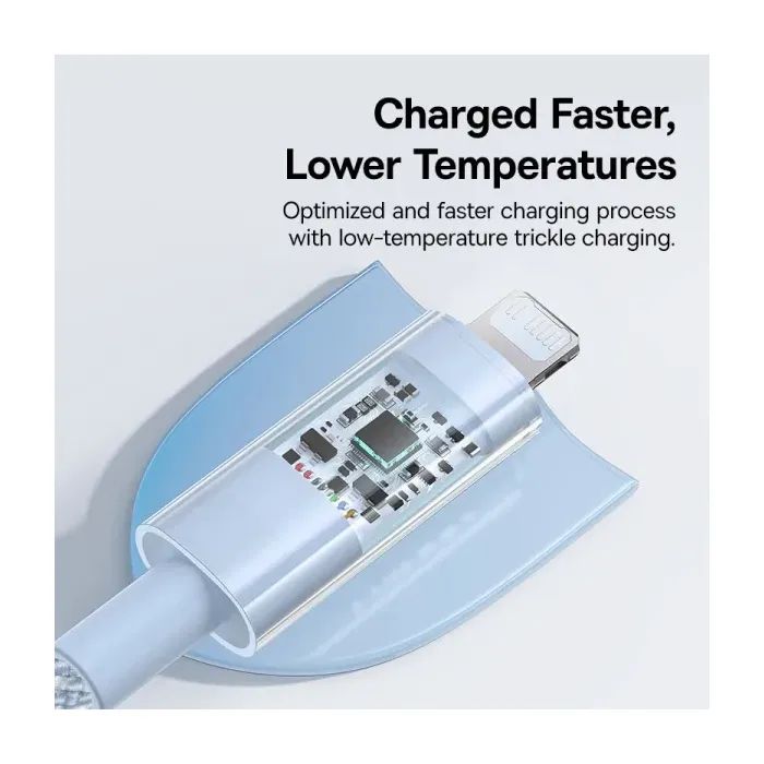 Дата кабель USB-C to Lightning 1.0m 20W Gem Fast-Charging blue Baseus (P10373001311-00) зображення 8