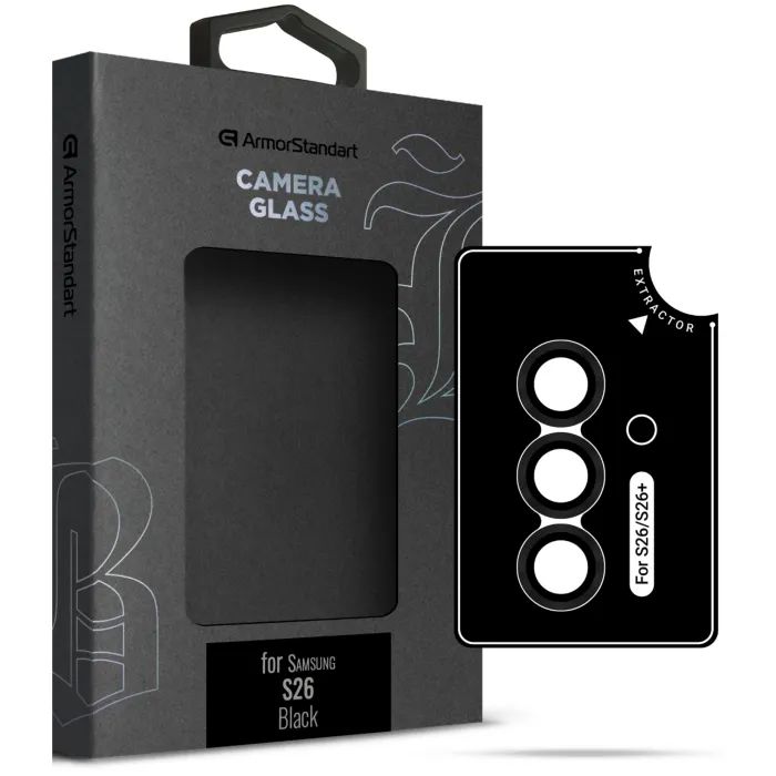 Скло захисне Armorstandart Supreme BI camera Samsung S26 Black (ARM90420)