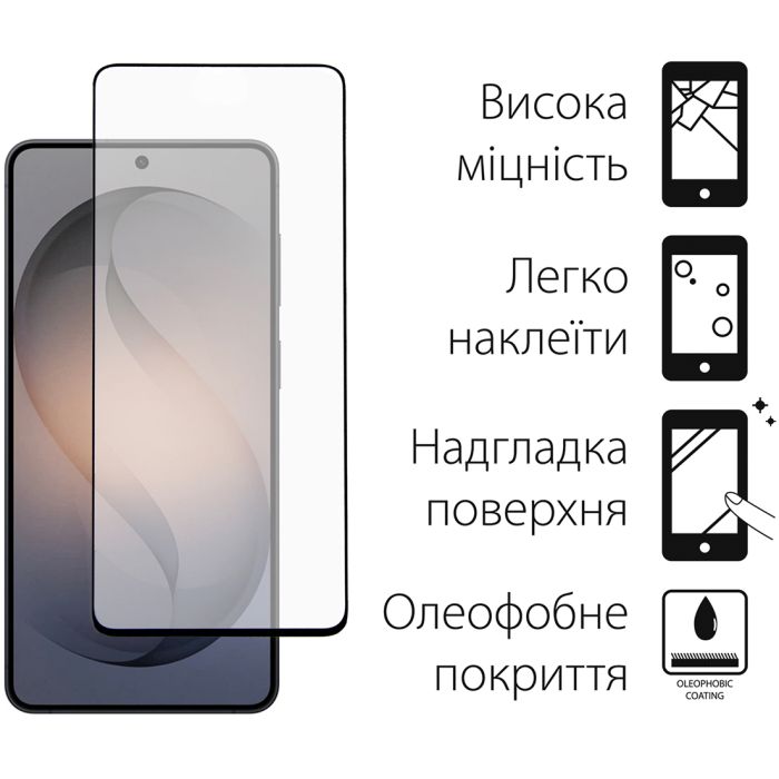Скло захисне Dengos Full Glue Samsung Galaxy S26 Plus Black (TGFG-443) зображення 2