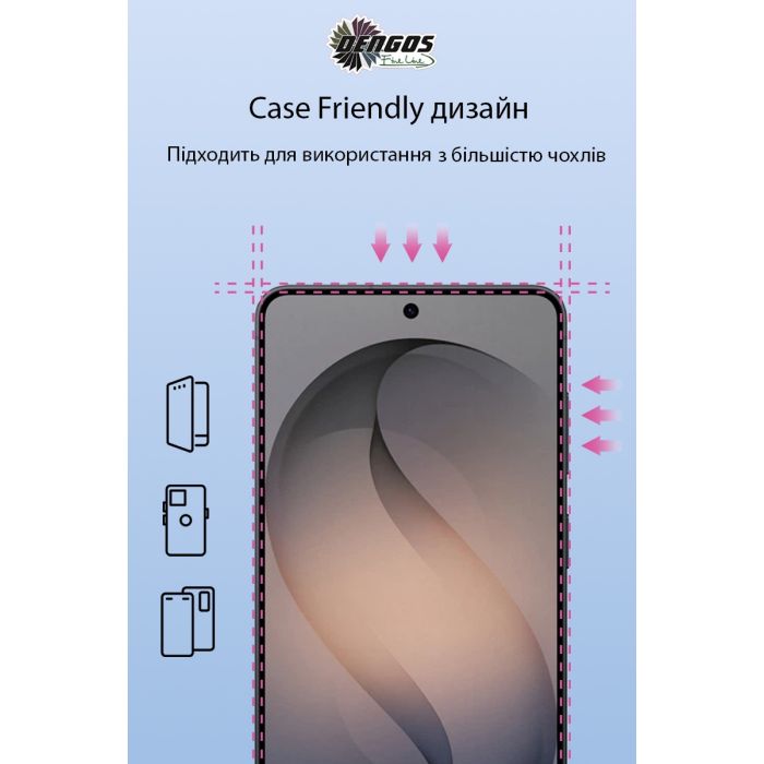 Скло захисне Dengos Full Glue Samsung Galaxy S26 Plus Black (TGFG-443) зображення 3