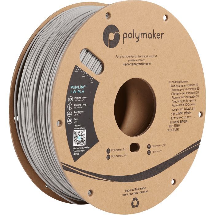 Пластик для 3D-принтера Polymaker PLA POLYLITE LW 1,75mm 0,8kg BRIGHT YELLOW (PA08009)