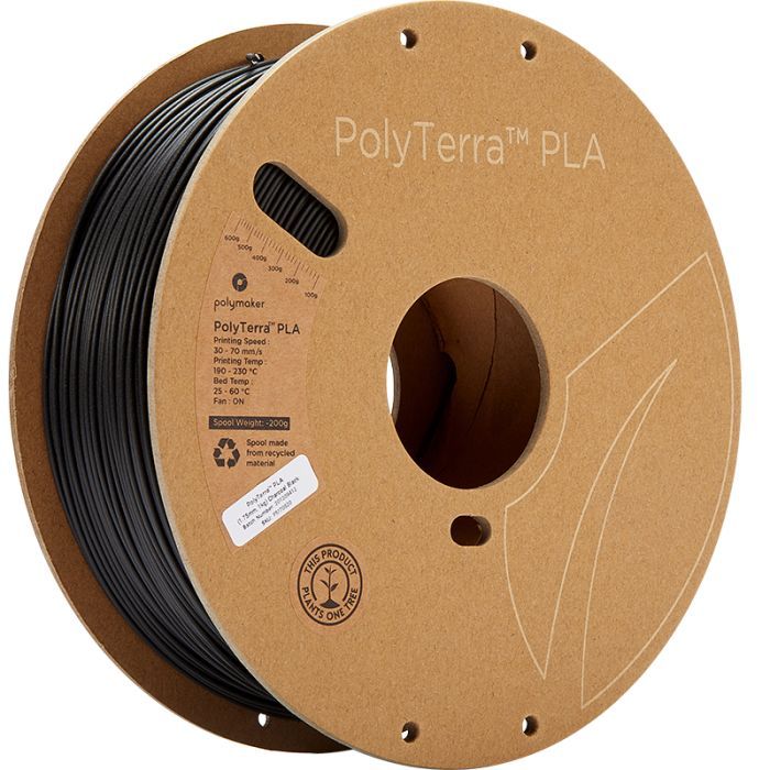 Пластик для 3D-принтера Polymaker PLA PolyTerra 1,75mm 1kg CHARCOAL BLACK (PM70820)